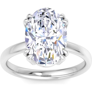 image:imageMartha Stewart 5 Carat Oval Shape Lab Grown Diamond Solitaire Engagement Ring In Sterling Silver