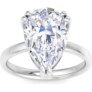 image:imageMartha Stewart 5 Carat Pear Shape Lab Grown Diamond Solitaire Engagement Ring In Sterling Silver