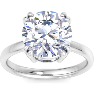 image:imageMartha Stewart 5 Carat Round Shape Lab Grown Diamond Solitaire Engagement Ring In Sterling Silver