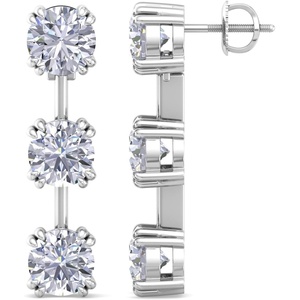 image:imageMartha Stewart Lab Grown Diamond Earrings Drop Style Sterling Silver Fine Jewelry for WomenRound Shape5 Carat