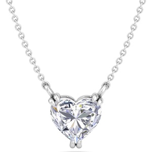 image:imageMartha Stewart Lab Grown Diamond Solitaire Necklace In Sterling Silver Emerald Heart Pear or Round ShapeHeart Shape3 Carat