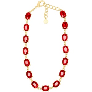 image:imageMartha Stewart Oval Crystal Statement NecklaceRed