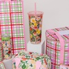 image:imageMartha Stewart Double Wall Tumbler with Lid and Reusable Straw Floral Plastic Cup Insulated Travel Cup Holds 24 Ounces Joyful BloomsJoyful Blooms