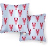 image:imageMartha Stewart Americana Embroidered Lobster Indoor Outdoor Decorative Pillow 2Pack Set UV Fade Resistant Water Repellent Coastal Design BlueRed 18x18RedBlue