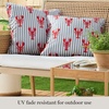 image:imageMartha Stewart Americana Embroidered Lobster Indoor Outdoor Decorative Pillow 2Pack Set UV Fade Resistant Water Repellent Coastal Design BlueRed 18x18RedBlue