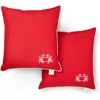 image:imageMartha Stewart Americana Embroidered Lobster Indoor Outdoor Decorative Pillow 2Pack Set UV Fade Resistant Water Repellent Coastal Design BlueRed 18x18Crab RedWhite