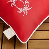image:imageMartha Stewart Americana Embroidered Lobster Indoor Outdoor Decorative Pillow 2Pack Set UV Fade Resistant Water Repellent Coastal Design BlueRed 18x18Crab RedWhite