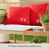 image:imageMartha Stewart Americana Embroidered Lobster Indoor Outdoor Decorative Pillow 2Pack Set UV Fade Resistant Water Repellent Coastal Design BlueRed 18x18Crab RedWhite
