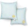 image:imageMartha Stewart Americana Embroidered Lobster Indoor Outdoor Decorative Pillow 2Pack Set UV Fade Resistant Water Repellent Coastal Design BlueRed 18x18Lemon Yellow