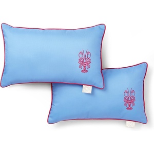 image:imageMartha Stewart Americana Embroidered Lobster Indoor Outdoor Decorative Pillow 2Pack Set UV Fade Resistant Water Repellent Coastal Design BlueRed 18x18Lobster BlueRed