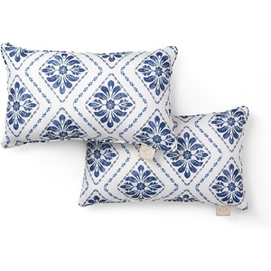 image:imageMartha Stewart Americana Embroidered Lobster Indoor Outdoor Decorative Pillow 2Pack Set UV Fade Resistant Water Repellent Coastal Design BlueRed 18x18Ocean Blue