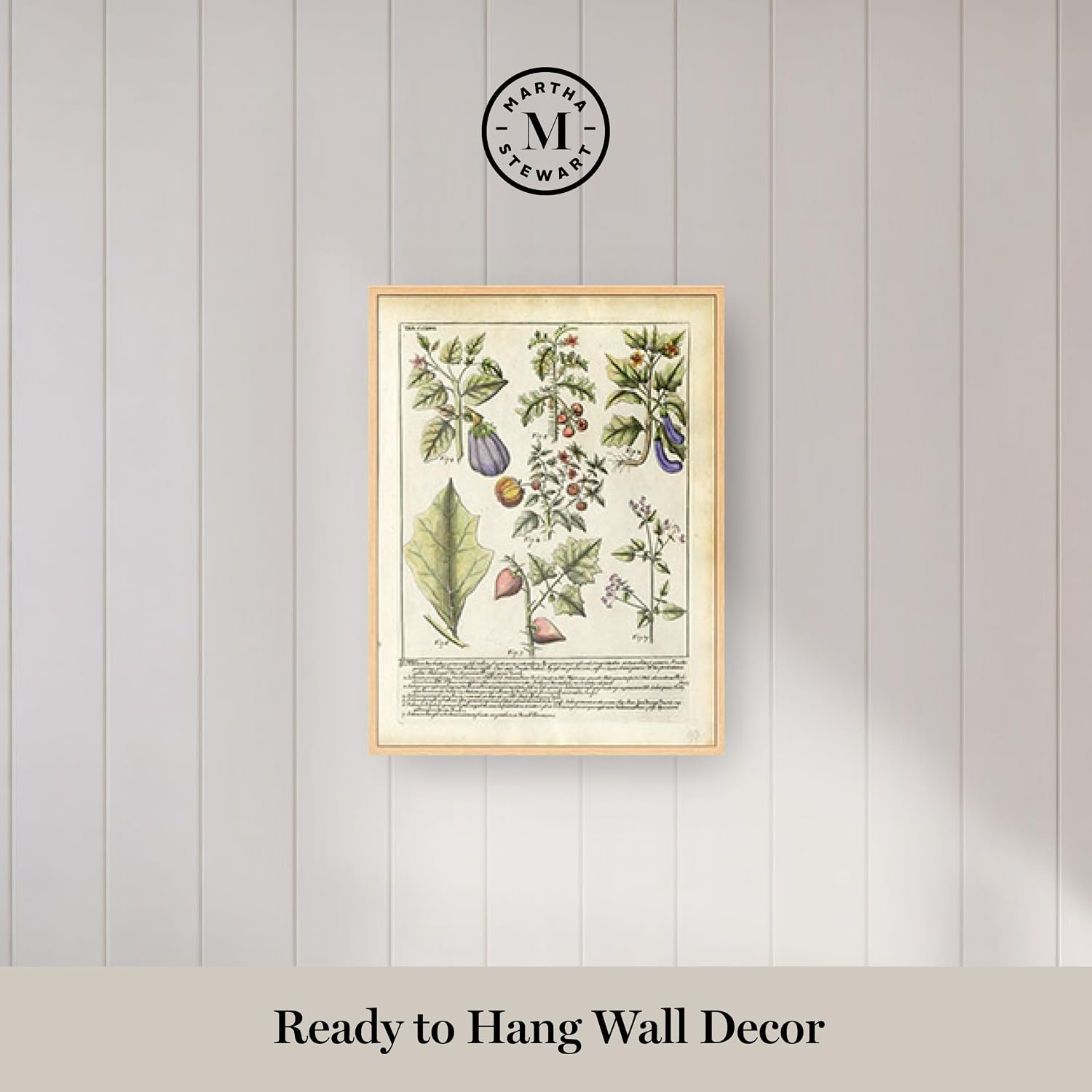 image:imageMartha Stewart Bedford Canvas Wall Art Vintage Vegetable Chart I 135 x 175 Living Room and Bedroom Decor Framed
