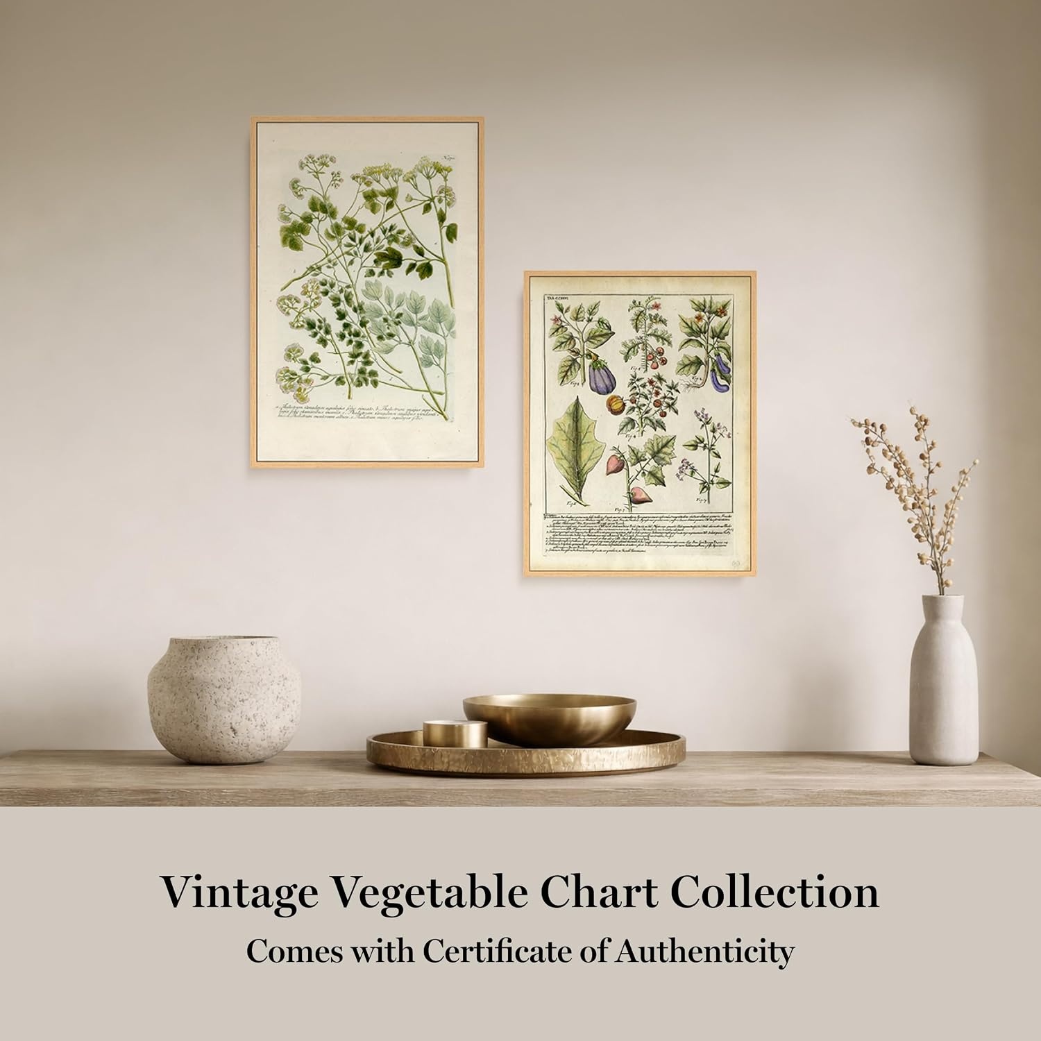image:imageMartha Stewart Bedford Canvas Wall Art Vintage Vegetable Chart II 135 x 195 Living Room and Bedroom Decor Framed