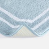 image:imageMartha Stewart  Bath Rug Plush 100 YarnDye Knit Rug Soft Cushioned Feel Bathroom Rug with SkidResistant Latex Rubber Backing Skylands Border LinenWhite 60 x 22Skylands Border Blue BellWhite
