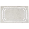 image:imageMartha Stewart  Bath Rug Plush 100 YarnDye Knit Rug Soft Cushioned Feel Bathroom Rug with SkidResistant Latex Rubber Backing Skylands Border LinenWhite 60 x 22Skylands Border LinenWhite