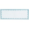image:imageMartha Stewart  Bath Rug Plush 100 YarnDye Knit Rug Soft Cushioned Feel Bathroom Rug with SkidResistant Latex Rubber Backing Skylands Border LinenWhite 60 x 22Bedford Scallop WhiteBlue Bell
