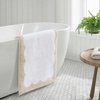 image:imageMartha Stewart  Bath Rug Plush 100 YarnDye Knit Rug Soft Cushioned Feel Bathroom Rug with SkidResistant Latex Rubber Backing Skylands Border LinenWhite 60 x 22Bedford Scallop WhiteLinen