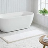image:imageMartha Stewart  Bath Rug Plush 100 YarnDye Knit Rug Soft Cushioned Feel Bathroom Rug with SkidResistant Latex Rubber Backing Skylands Border LinenWhite 60 x 22Bedford Scallop WhiteLinen