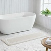 image:imageMartha Stewart  Bath Rug Plush 100 YarnDye Knit Rug Soft Cushioned Feel Bathroom Rug with SkidResistant Latex Rubber Backing Skylands Border LinenWhite 60 x 22Skylands Border LinenWhite