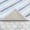 image:imageMartha Stewart  Bath Rug Plush 100 YarnDye Knit Rug Soft Cushioned Feel Bathroom Rug with SkidResistant Latex Rubber Backing Skylands Border LinenWhite 60 x 22Driftwood Stripes Blue