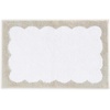 image:imageMartha Stewart  Bath Rug Plush 100 YarnDye Knit Rug Soft Cushioned Feel Bathroom Rug with SkidResistant Latex Rubber Backing Skylands Border LinenWhite 60 x 22Bedford Scallop WhiteLinen