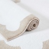 image:imageMartha Stewart  Bath Rug Plush 100 YarnDye Knit Rug Soft Cushioned Feel Bathroom Rug with SkidResistant Latex Rubber Backing Skylands Border LinenWhite 60 x 22Bedford Scallop WhiteLinen