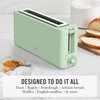 image:imageMartha Stewart 2 Slice Long Slot Toaster Extra Wide for Sourdough amp Bagels 10 Setting Shade Control Removable Crumb Tray SelfCentering Design DefrostReheat Cancel Slim SpaceSaving LinenHoneydew Green