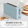 image:imageMartha Stewart 2 Slice Long Slot Toaster Extra Wide for Sourdough amp Bagels 10 Setting Shade Control Removable Crumb Tray SelfCentering Design DefrostReheat Cancel Slim SpaceSaving LinenSky Blue