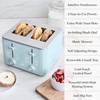 image:imageMartha Stewart 2 Slice Toaster 10 Shade Settings with Defrost Cancel Bagel amp GlutenFree ExtraWide SelfCentering Slots for Waffles amp Artisan Bread Removable Crumb Tray Cord Wrap Linen CreamSky Blue