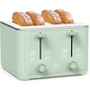 image:imageMartha Stewart 2 Slice Toaster 10 Shade Settings with Defrost Cancel Bagel amp GlutenFree ExtraWide SelfCentering Slots for Waffles amp Artisan Bread Removable Crumb Tray Cord Wrap Linen CreamHoneydew Green