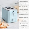 image:imageMartha Stewart 2 Slice Toaster 10 Shade Settings with Defrost Cancel Bagel amp GlutenFree ExtraWide SelfCentering Slots for Waffles amp Artisan Bread Removable Crumb Tray Cord Wrap Linen CreamSky Blue