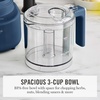 image:imageMartha Stewart 3 Cup Electric Food Chopper Vegetable amp Herb Mini Food Processor 24oz BPAFree Bowl Stainless Steel Blades Pour Spout Dicing Mincing Chop amp Puree Dishwasher Safe LinenIndigo Blue