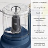 image:imageMartha Stewart 3 Cup Electric Food Chopper Vegetable amp Herb Mini Food Processor 24oz BPAFree Bowl Stainless Steel Blades Pour Spout Dicing Mincing Chop amp Puree Dishwasher Safe LinenIndigo Blue