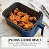image:imageMartha Stewart 6QT Air Fryer 6in1 Bake Broil Roast Air Fry Dehydrate Reheat Ceramic NonStick Basket Crispy Results Fast 400F Max Temp Shake Reminder Linen CreamIndigo Blue