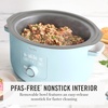 image:imageMartha Stewart 8 QT Slow Cooker Programmable with Timer 3 Heat Settings Low High Warm Nonstick Ceramic Removable Crock Stovetop amp Oven Safe Glass Lid Simmer Reheat Warm LinenSky Blue