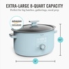 image:imageMartha Stewart 8 QT Slow Cooker Programmable with Timer 3 Heat Settings Low High Warm Nonstick Ceramic Removable Crock Stovetop amp Oven Safe Glass Lid Simmer Reheat Warm LinenSky Blue