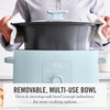 image:imageMartha Stewart 8 QT Slow Cooker Programmable with Timer 3 Heat Settings Low High Warm Nonstick Ceramic Removable Crock Stovetop amp Oven Safe Glass Lid Simmer Reheat Warm LinenSky Blue