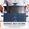 image:imageMartha Stewart 8 QT Slow Cooker Programmable with Timer 3 Heat Settings Low High Warm Nonstick Ceramic Removable Crock Stovetop amp Oven Safe Glass Lid Simmer Reheat Warm LinenIndigo Blue