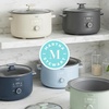 image:imageMartha Stewart 8 QT Slow Cooker Programmable with Timer 3 Heat Settings Low High Warm Nonstick Ceramic Removable Crock Stovetop amp Oven Safe Glass Lid Simmer Reheat Warm LinenIndigo Blue