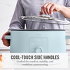 image:imageMartha Stewart 8 QT Slow Cooker Programmable with Timer 3 Heat Settings Low High Warm Nonstick Ceramic Removable Crock Stovetop amp Oven Safe Glass Lid Simmer Reheat Warm LinenSky Blue