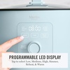 image:imageMartha Stewart 8 QT Slow Cooker Programmable with Timer 3 Heat Settings Low High Warm Nonstick Ceramic Removable Crock Stovetop amp Oven Safe Glass Lid Simmer Reheat Warm LinenSky Blue