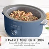 image:imageMartha Stewart 8 QT Slow Cooker Programmable with Timer 3 Heat Settings Low High Warm Nonstick Ceramic Removable Crock Stovetop amp Oven Safe Glass Lid Simmer Reheat Warm LinenIndigo Blue