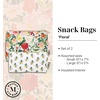 image:imageMartha Stewart Floral Insulated Snack Bag Keeper Set of 2 with Zipper Reusable Thermal Sandwich Bag Holder for Lunch Durable Stylish Lunch Bag Accessory Floral