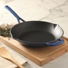 image:imageMartha Stewart Gatwick 12 Enameled Cast Iron Skillet PFASFree Classic Blue Exterior with Matte Black Enamel Interior Rust Resistant Oven SafeClassic Blue