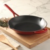 image:imageMartha Stewart Gatwick 12 Enameled Cast Iron Skillet PFASFree Classic Blue Exterior with Matte Black Enamel Interior Rust Resistant Oven SafeClassic Red