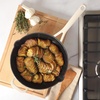 image:imageMartha Stewart Gatwick 12 Enameled Cast Iron Skillet PFASFree Classic Blue Exterior with Matte Black Enamel Interior Rust Resistant Oven SafeLinen White