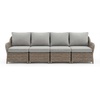 image:imageMartha Stewart Lily Pond IndoorOutdoor 4Seat Patio Sofa in Weathered Gray Rattan Wicker AllWeather Gray Back and Seat Cushions 300 Lb Static Weight Per Seat