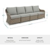 image:imageMartha Stewart Lily Pond IndoorOutdoor 4Seat Patio Sofa in Weathered Gray Rattan Wicker AllWeather Gray Back and Seat Cushions 300 Lb Static Weight Per Seat