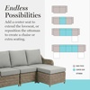 image:imageMartha Stewart Lily Pond IndoorOutdoor 4Seat Patio Sofa in Weathered Gray Rattan Wicker AllWeather Gray Back and Seat Cushions 300 Lb Static Weight Per Seat