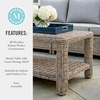 image:imageMartha Stewart Lily Pond Rattan Wicker IndoorOutdoor Patio Coffee Table with Lower Storage Shelf in Weathered Gray